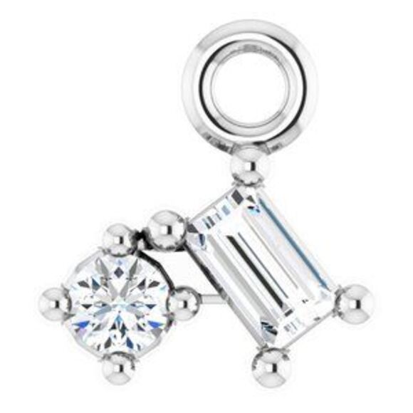 Kazi Luxury 14K White .04 CTW Natural Diamond Dangle